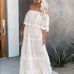 Vici Off The Shoulder Lace Maxi Dress